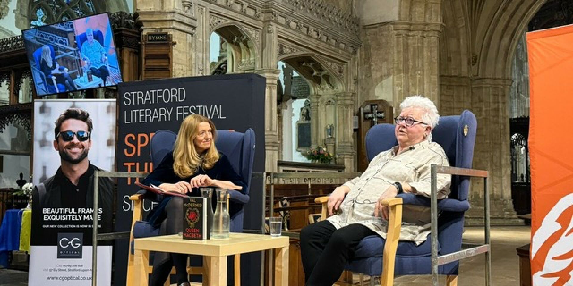 Val McDermid Stratford Literary Festival CG Optical Sponsor