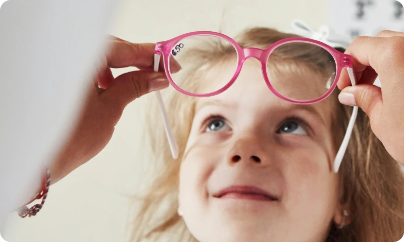 child wearing eyeglasses